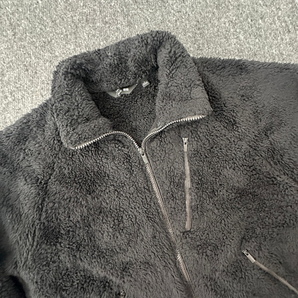 Uniqlo x Needles Fleece Jacket Women S Black Full Zip Sherpa 460408